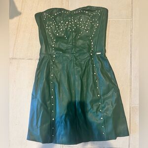 Armani Exchange Green Leather Studded Top